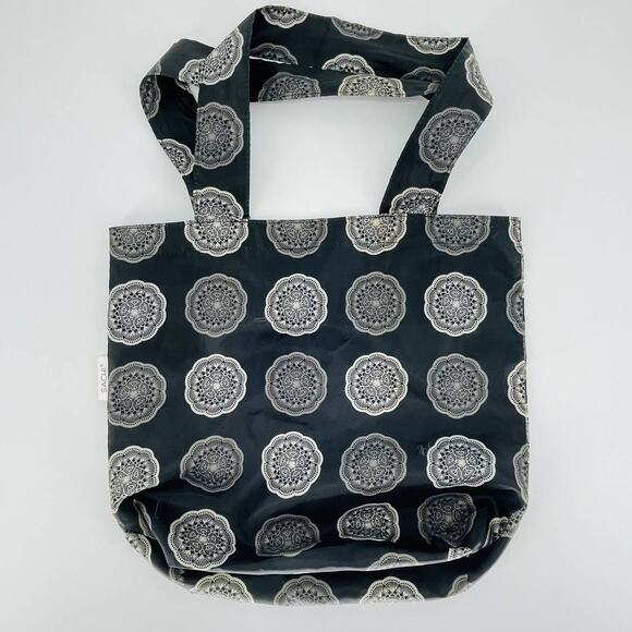 Sachi Shop Pack & Go Black and Grey / Gray Medallion Mandala Nylon Tote - GUC - Picture 1 of 12